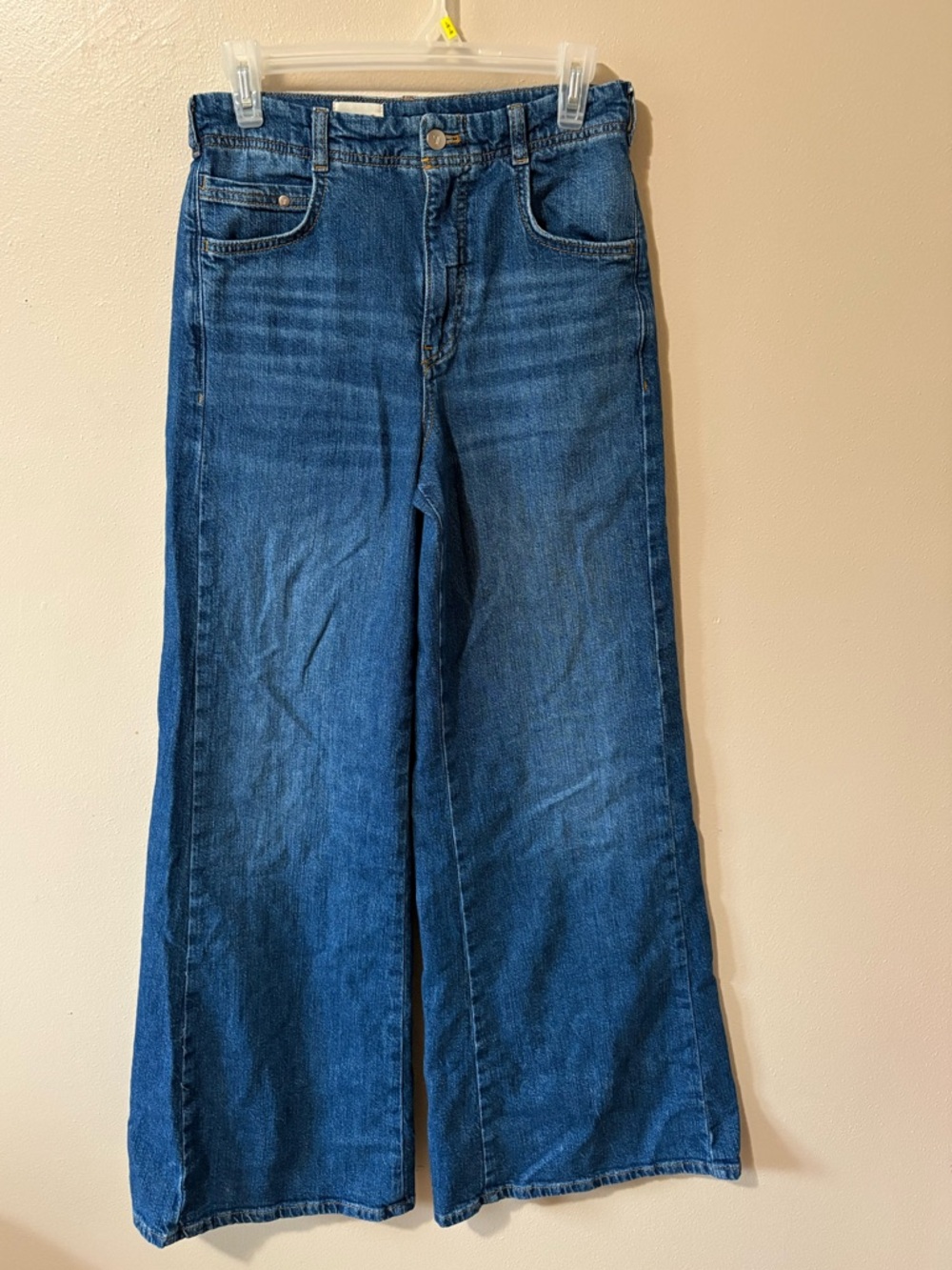 Pilcro by Anthropologie High Rise Wide Leg Jeans 100% cotton womens size 28T